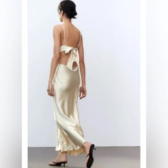 satin wrap dress - Picture 4 of 13